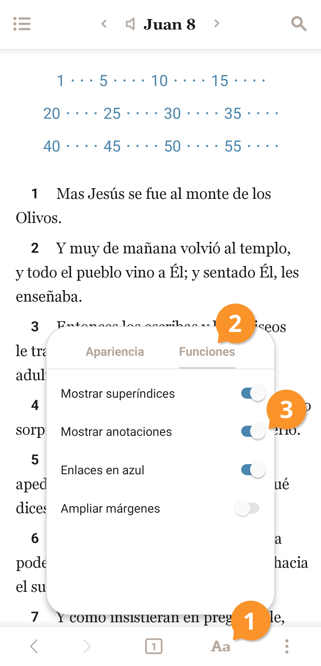 Activar o desactivar la visualización de las anotaciones del usuario