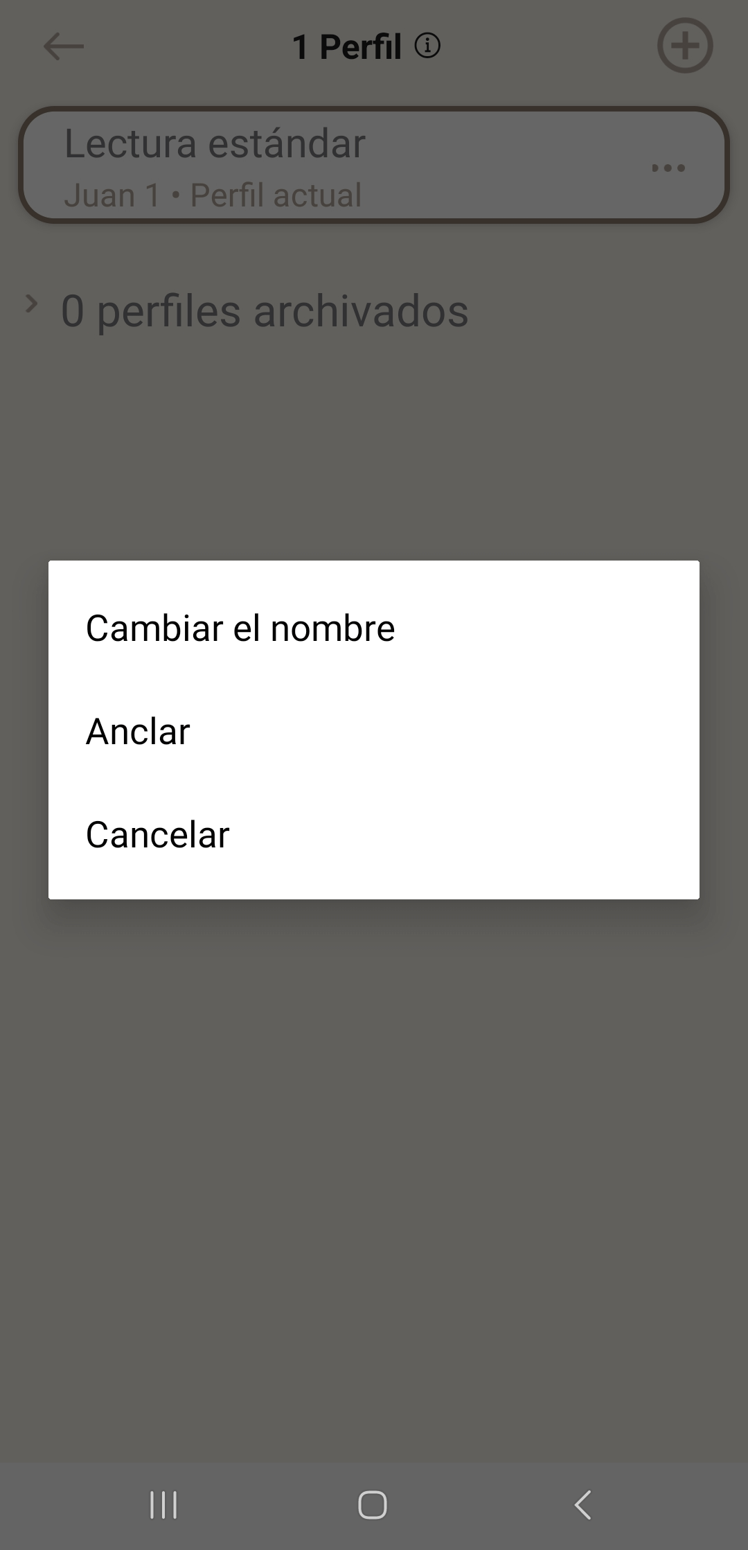 Cambiar el nombre de un perfil